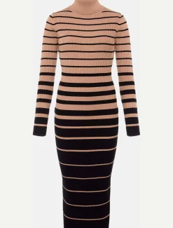 Bettie Ombre Colourblock Ribbed Dress