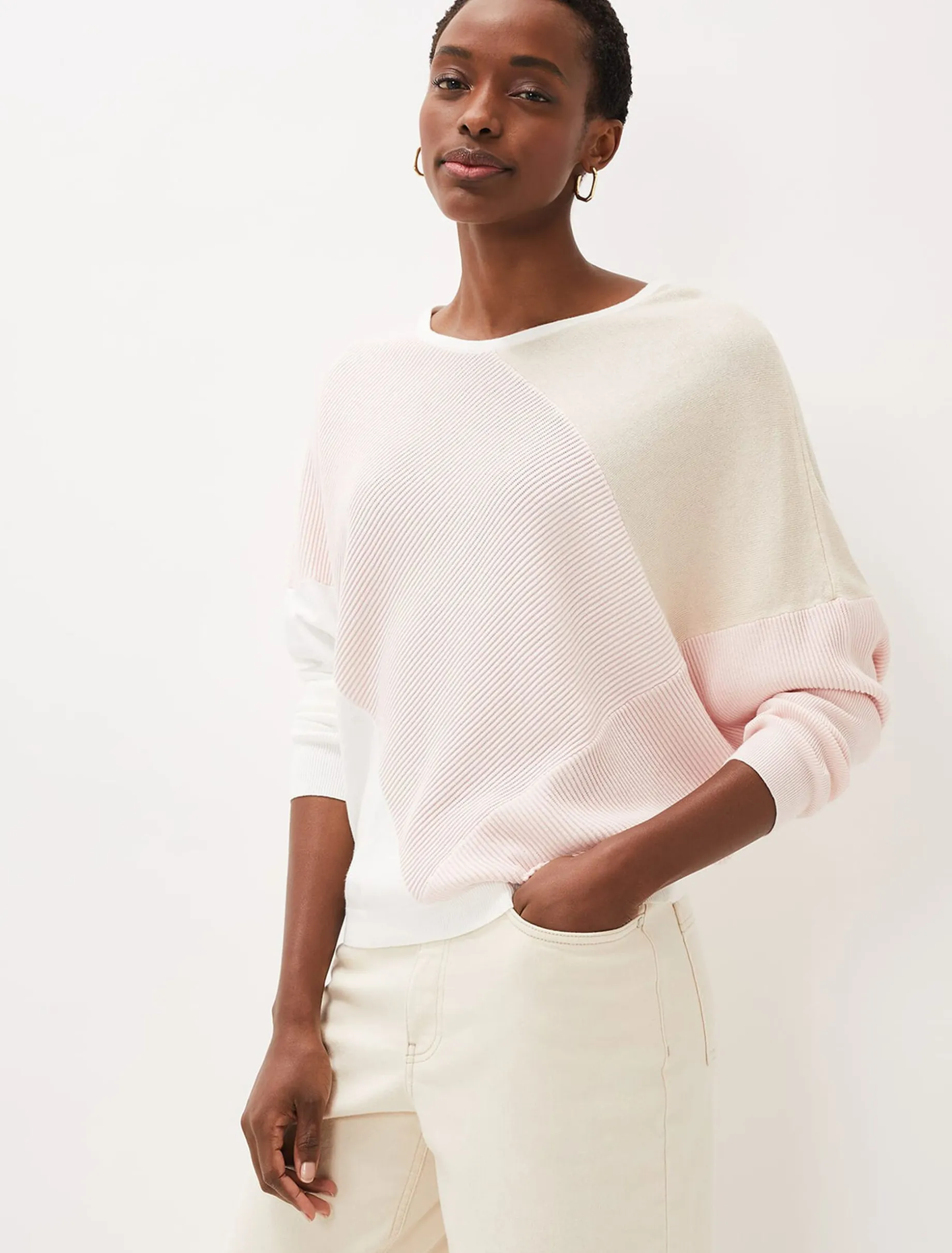 Bex Textured Colourblock Knit Jumper
