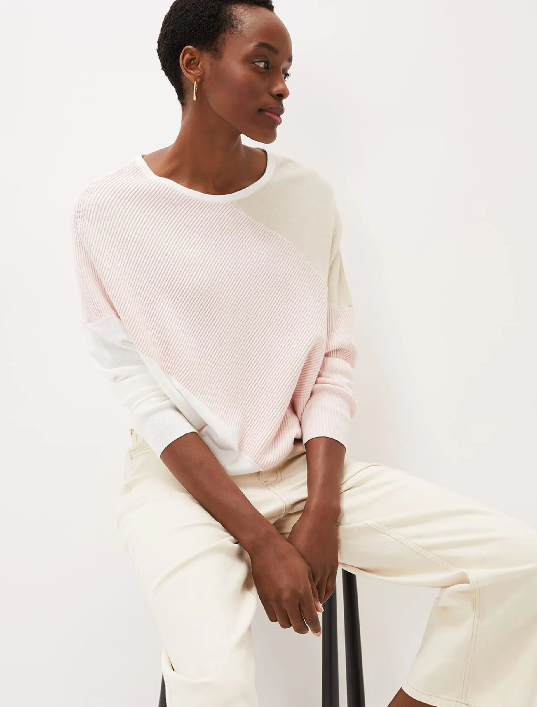 Bex Textured Colourblock Knit Jumper