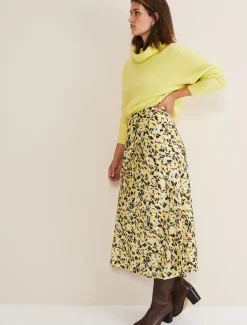 Blaire Floral Satin Slip Skirt