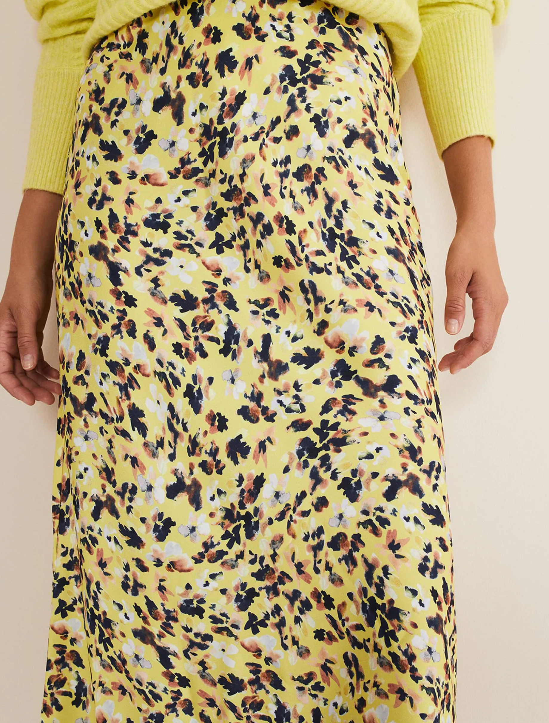 Blaire Floral Satin Slip Skirt