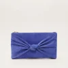 Blue Suede Clutch Bag