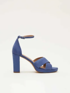 Blue Suede Platform Heels