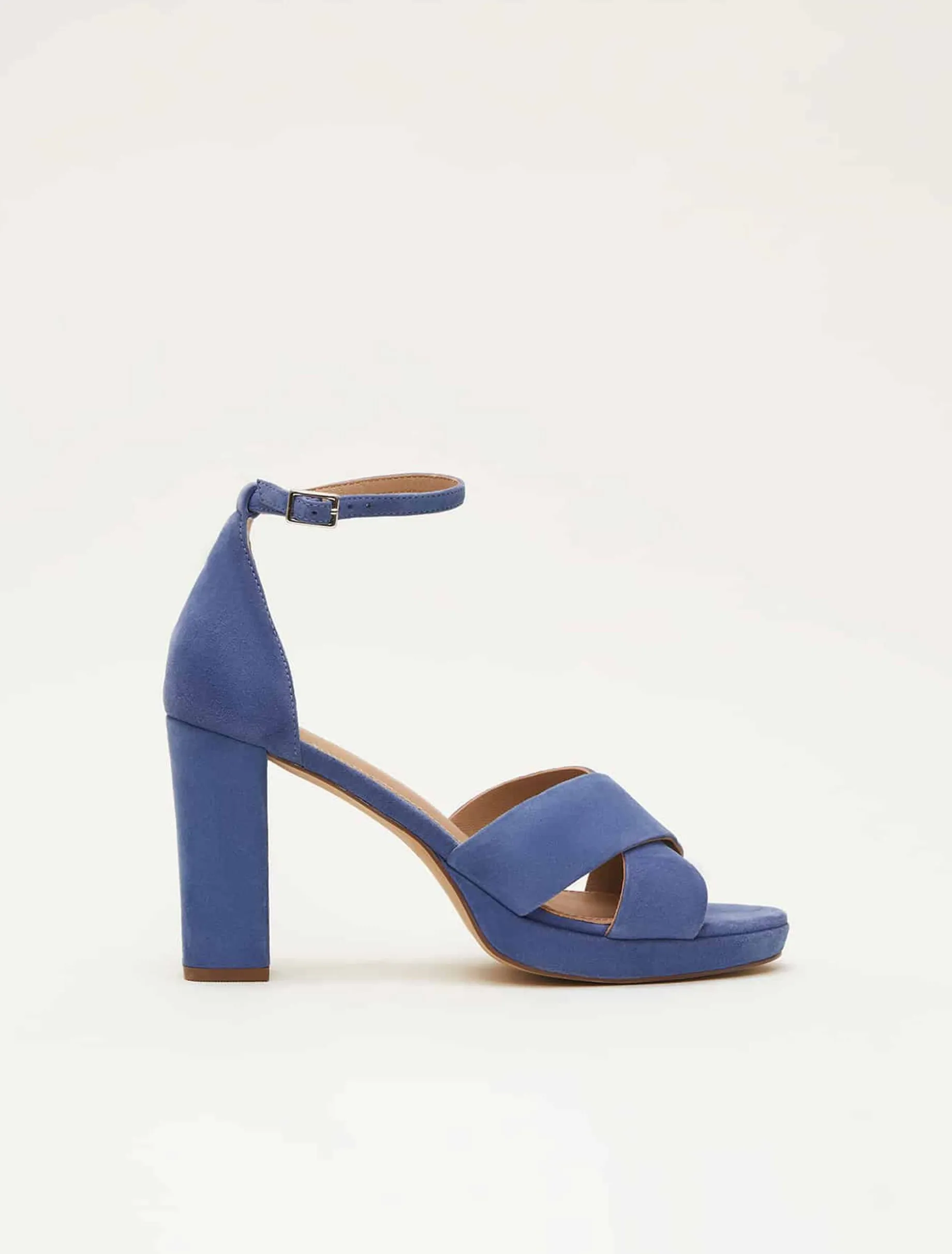 Blue Suede Platform Heels