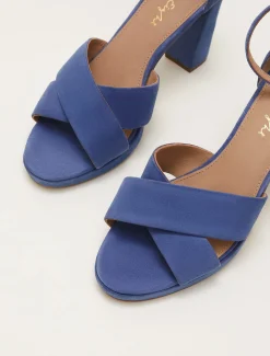 Blue Suede Platform Heels