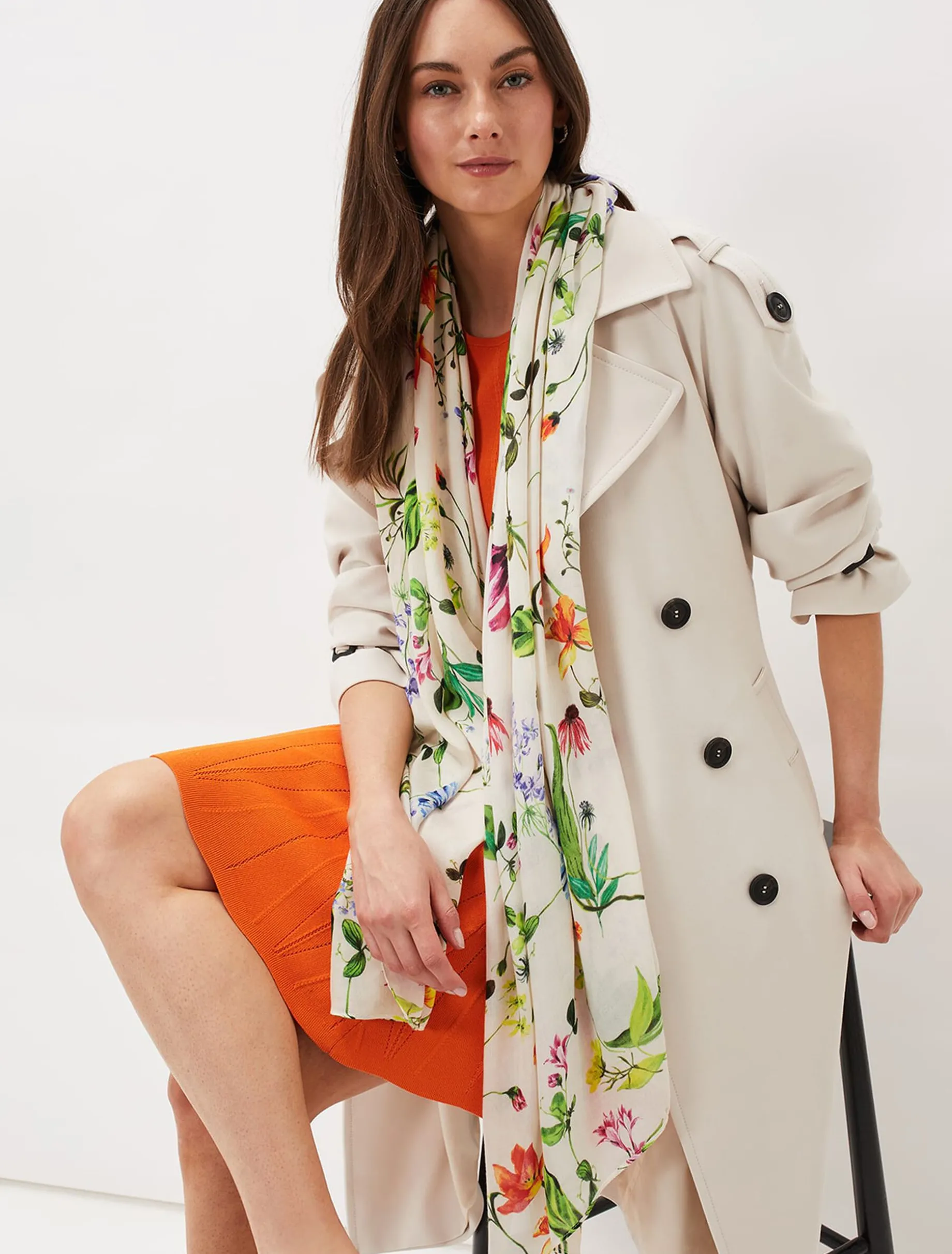 Bouquet Floral Lightweight Scarf