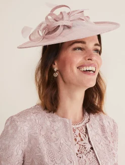 Bow And Feather Disc Fascinator