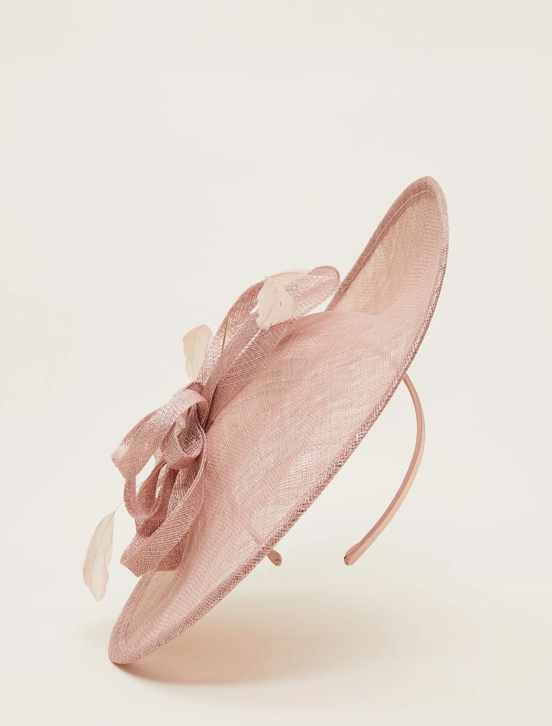 Bow And Feather Disc Fascinator