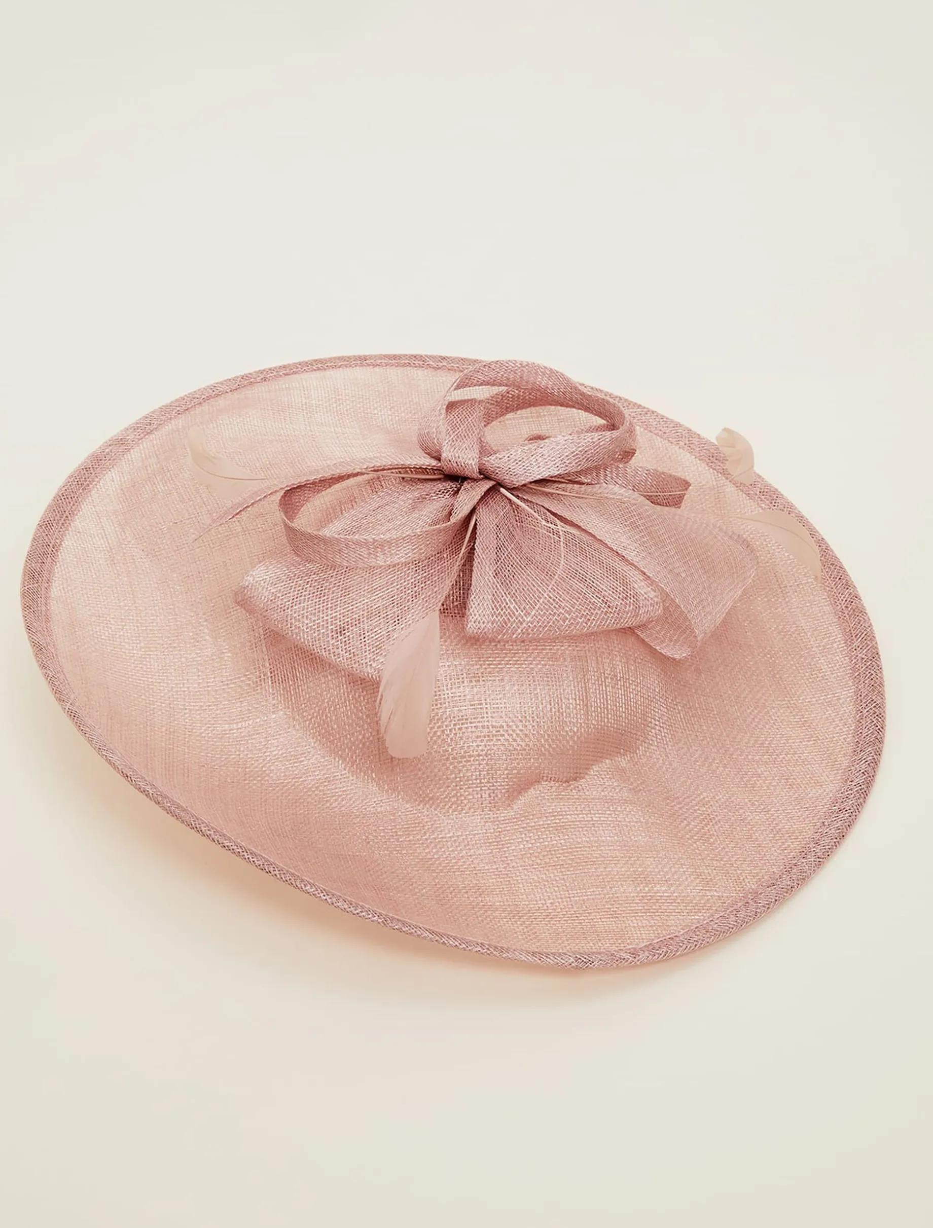 Bow And Feather Disc Fascinator