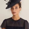 Bow And Feather Disc Fascinator