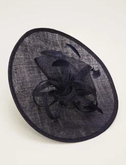 Bow And Feather Disc Fascinator