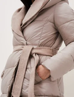 Brae Belted Puffer Knit Coat