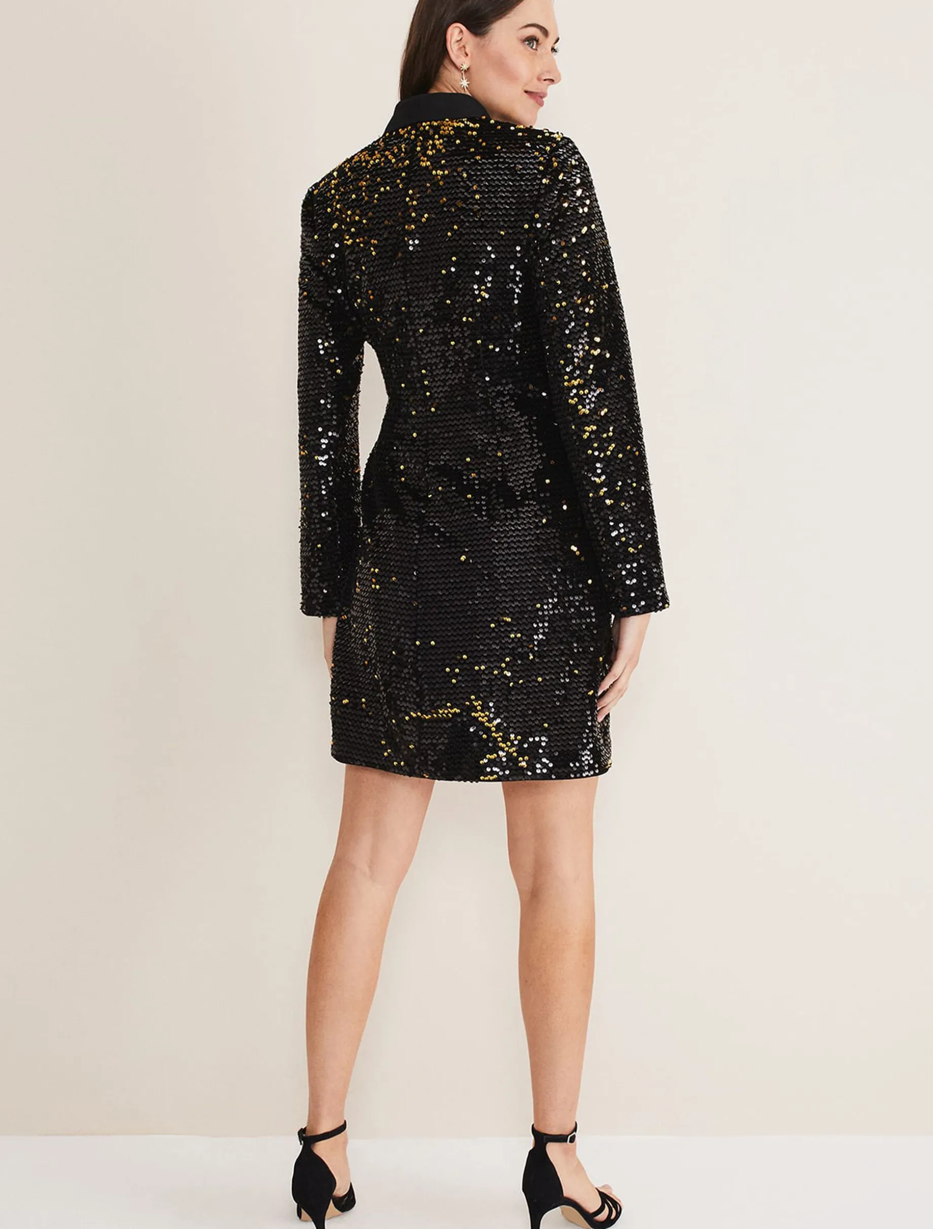 Brea Wrap Tuxe Sequin Dress