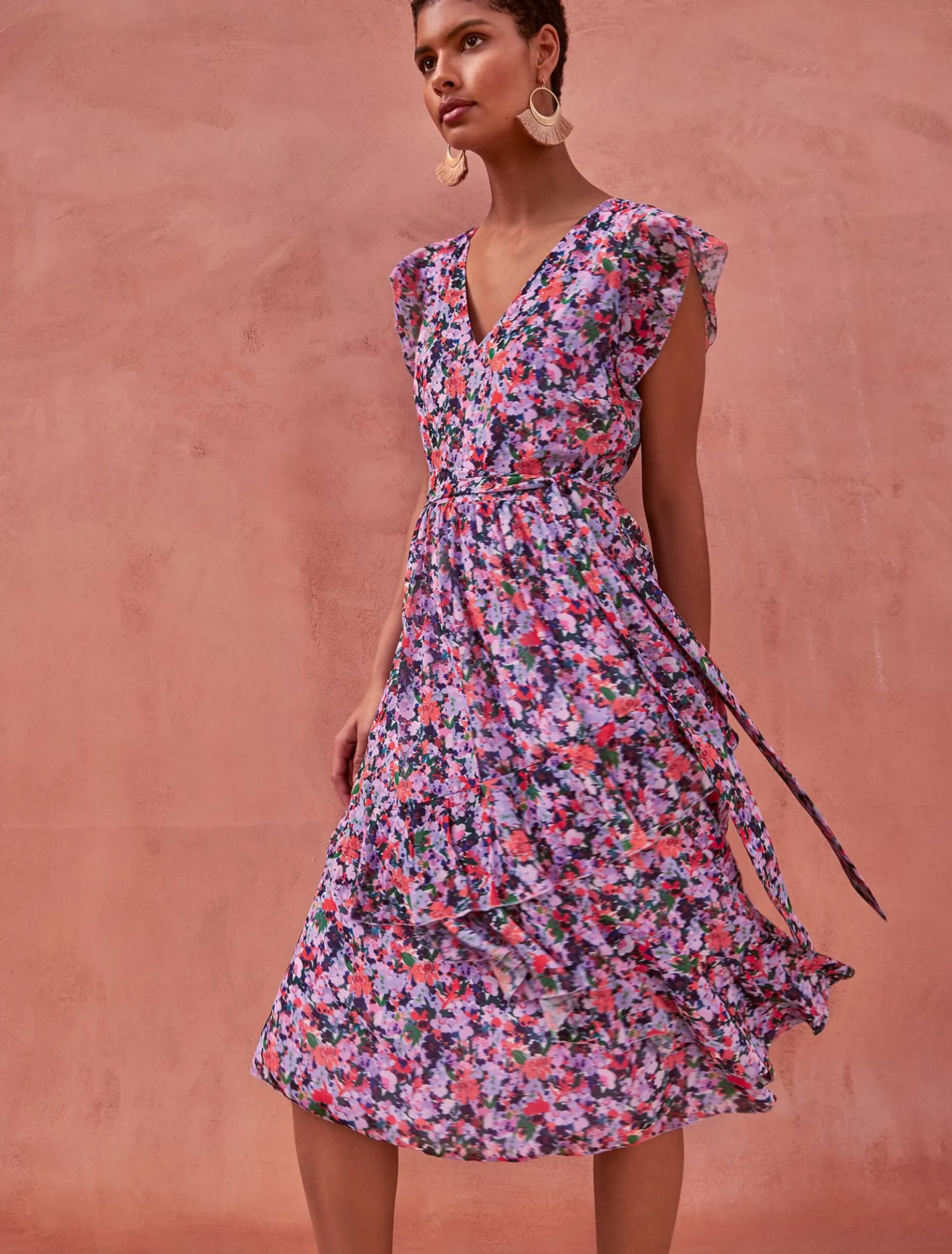 Breesha Floral Midi Dress