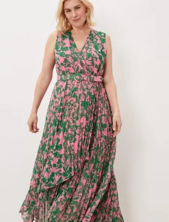 Brianna Pleated Print Dress