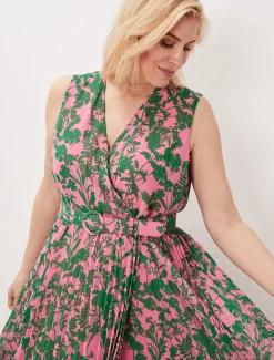 Brianna Pleated Print Dress