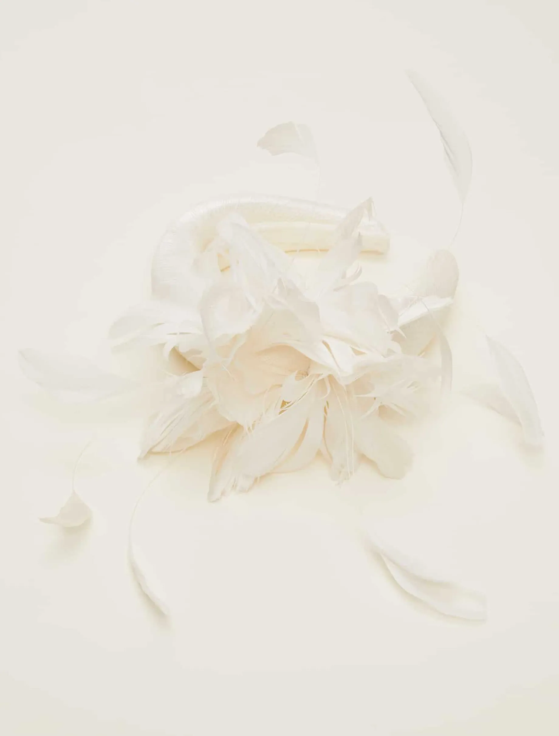 Bridal Feather Flower Chunky Headband