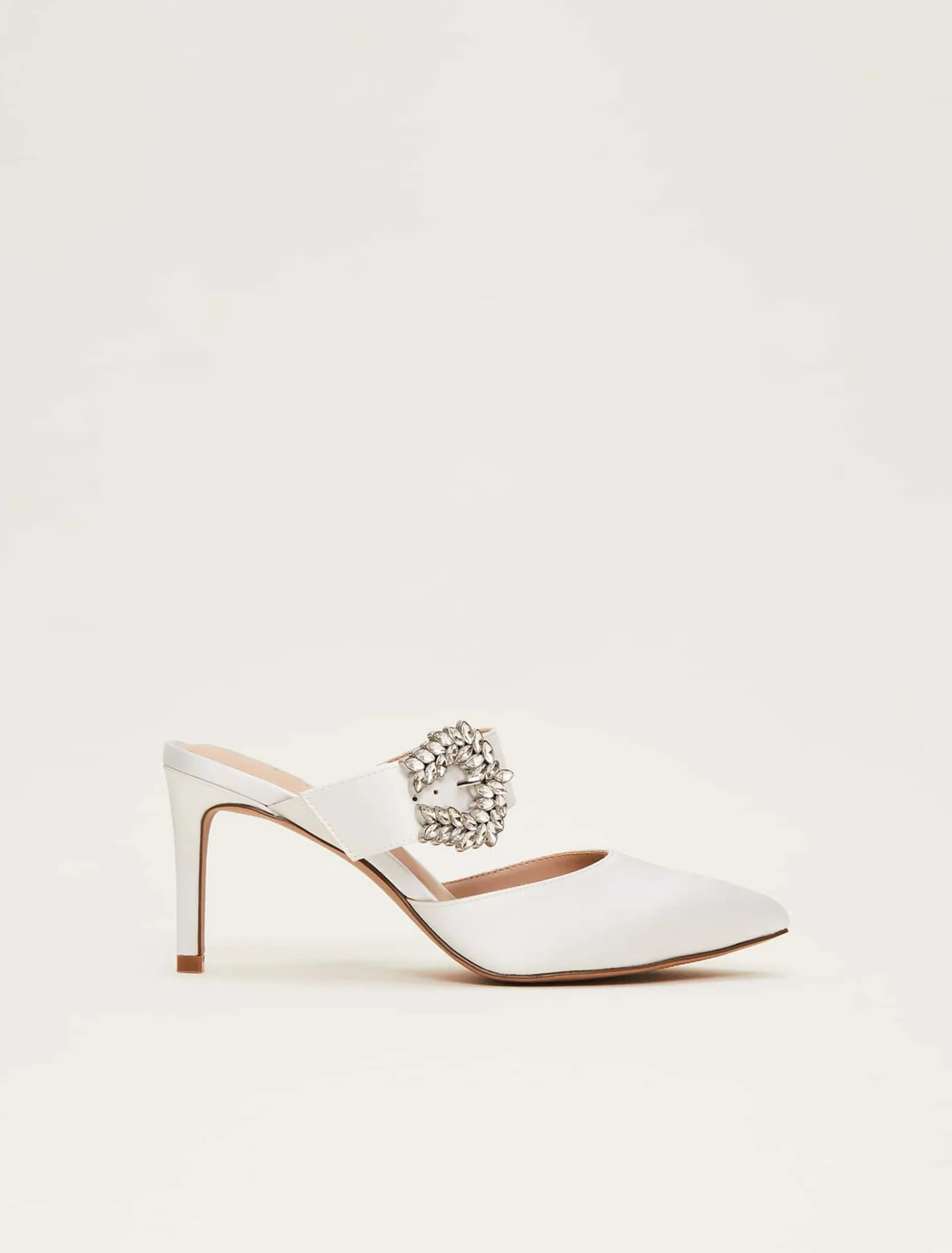 Bridal Jewel Trim Mule Shoe