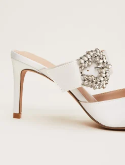 Bridal Jewel Trim Mule Shoe