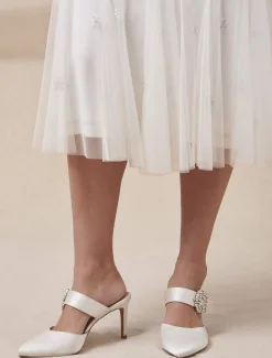 Bridal Jewel Trim Mule Shoe