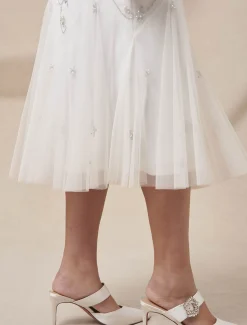 Bridal Jewel Trim Mule Shoe