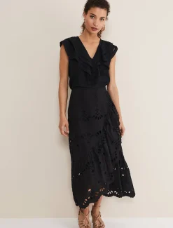 Broderie Wrap Maxi Skirt