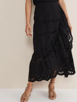 Broderie Wrap Maxi Skirt