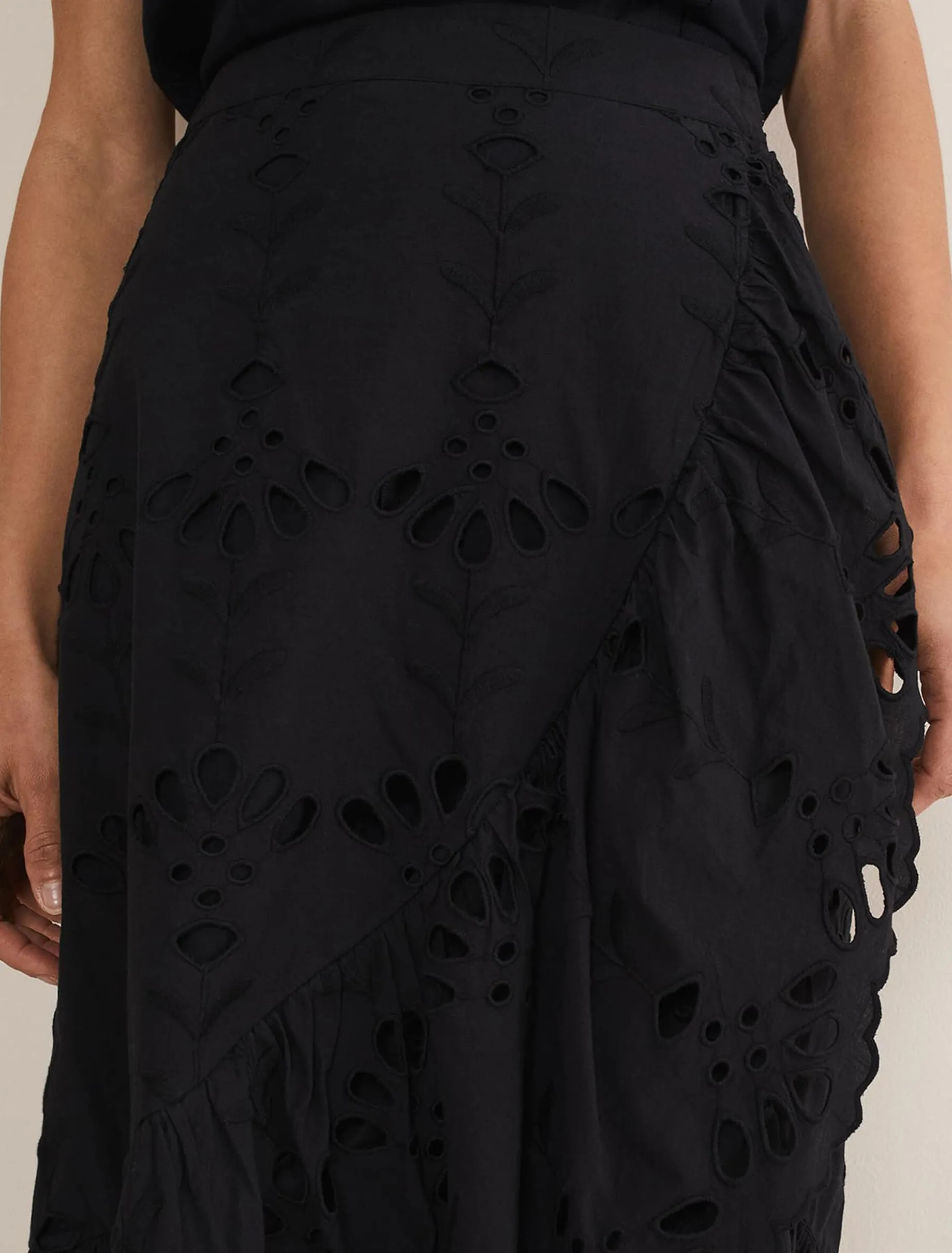 Broderie Wrap Maxi Skirt