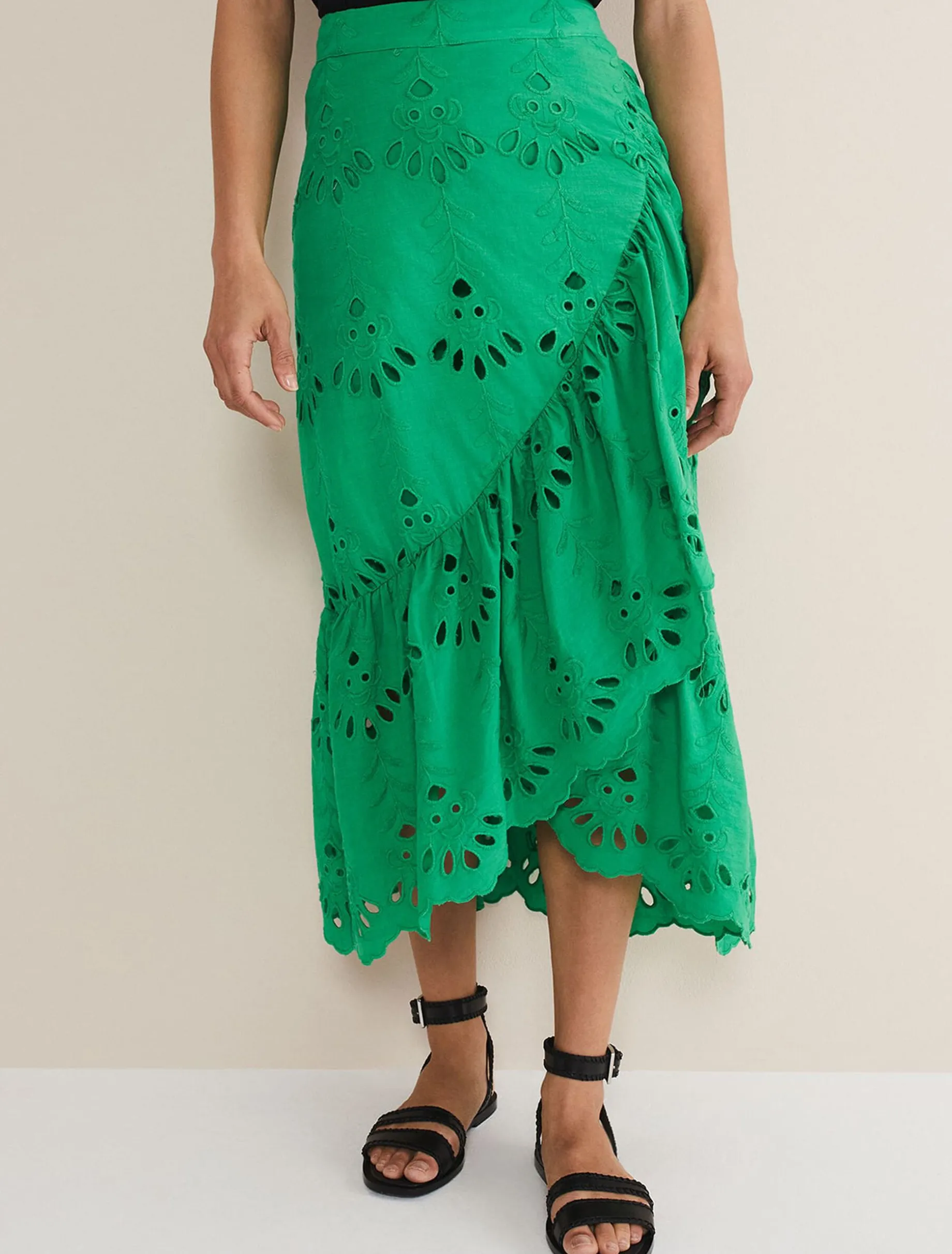 Broderie Wrap Maxi Skirt