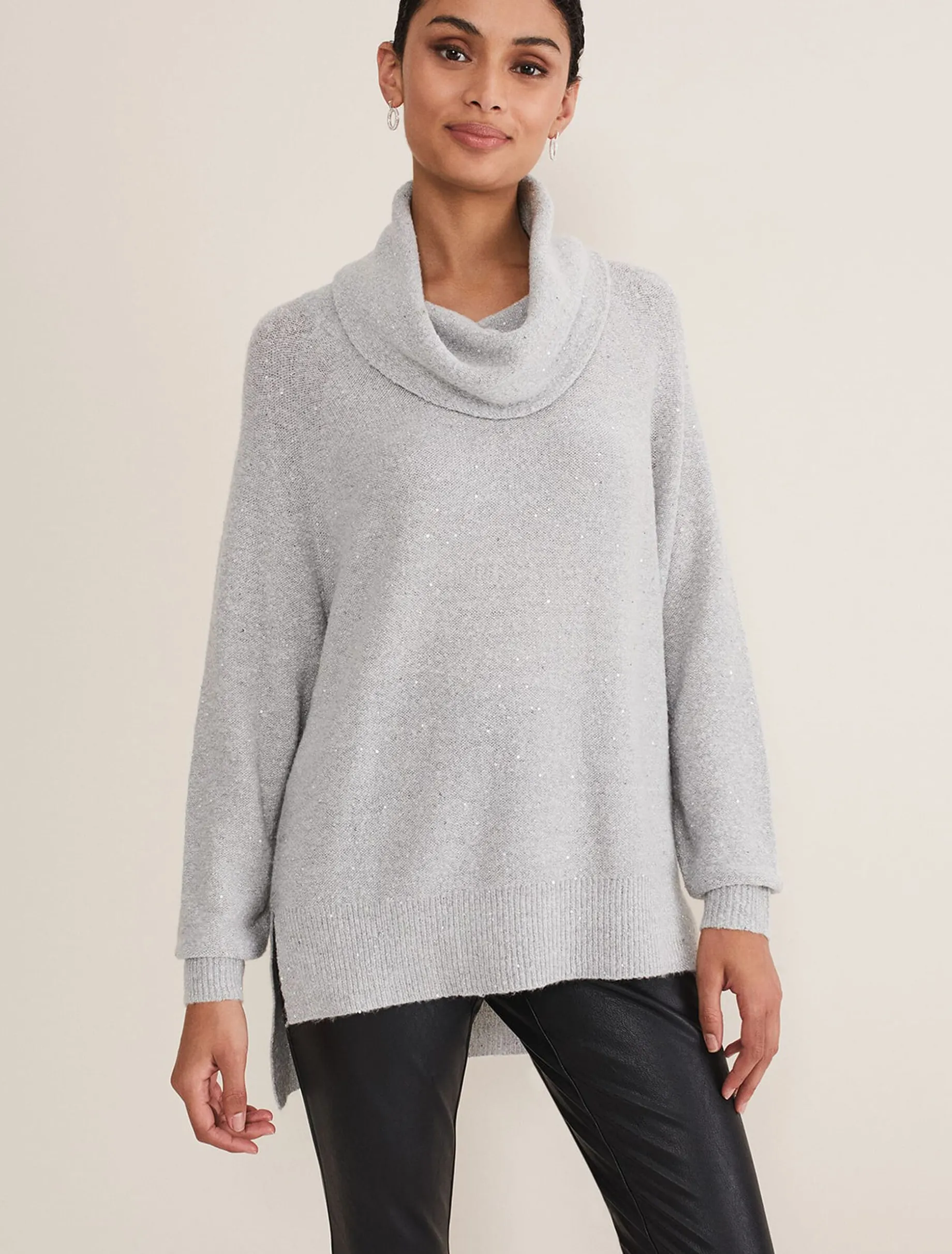 Bronte Cowl Neck Sequin Jumper