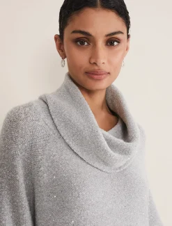 Bronte Cowl Neck Sequin Jumper