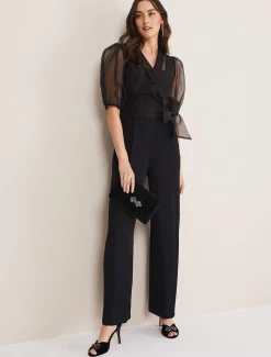Brontie Puff Sleeve Wide Leg Jumpsuit