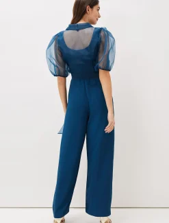 Brontie Puff Sleeve Wide Leg Jumpsuit