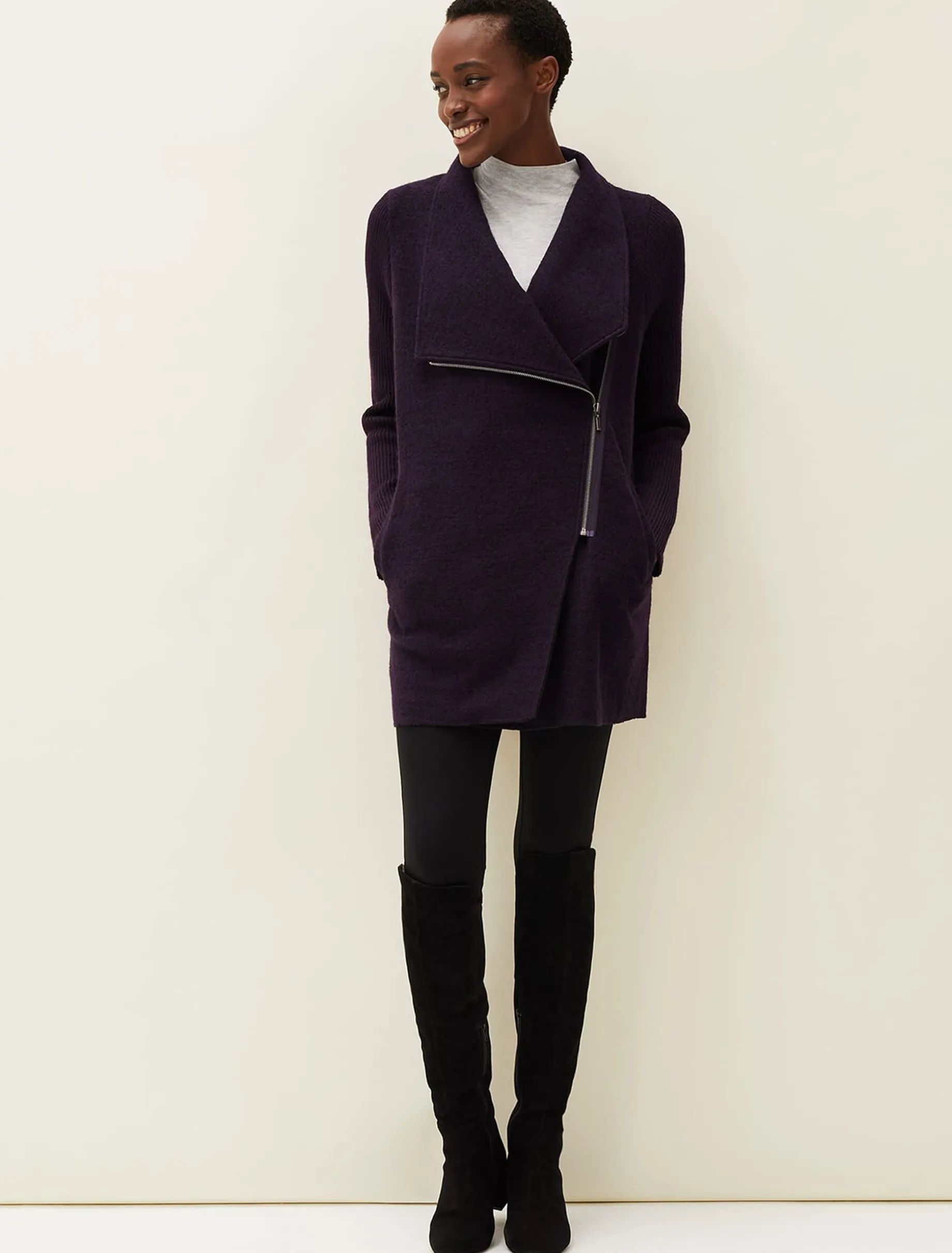 Byanca Zip Knit Coat