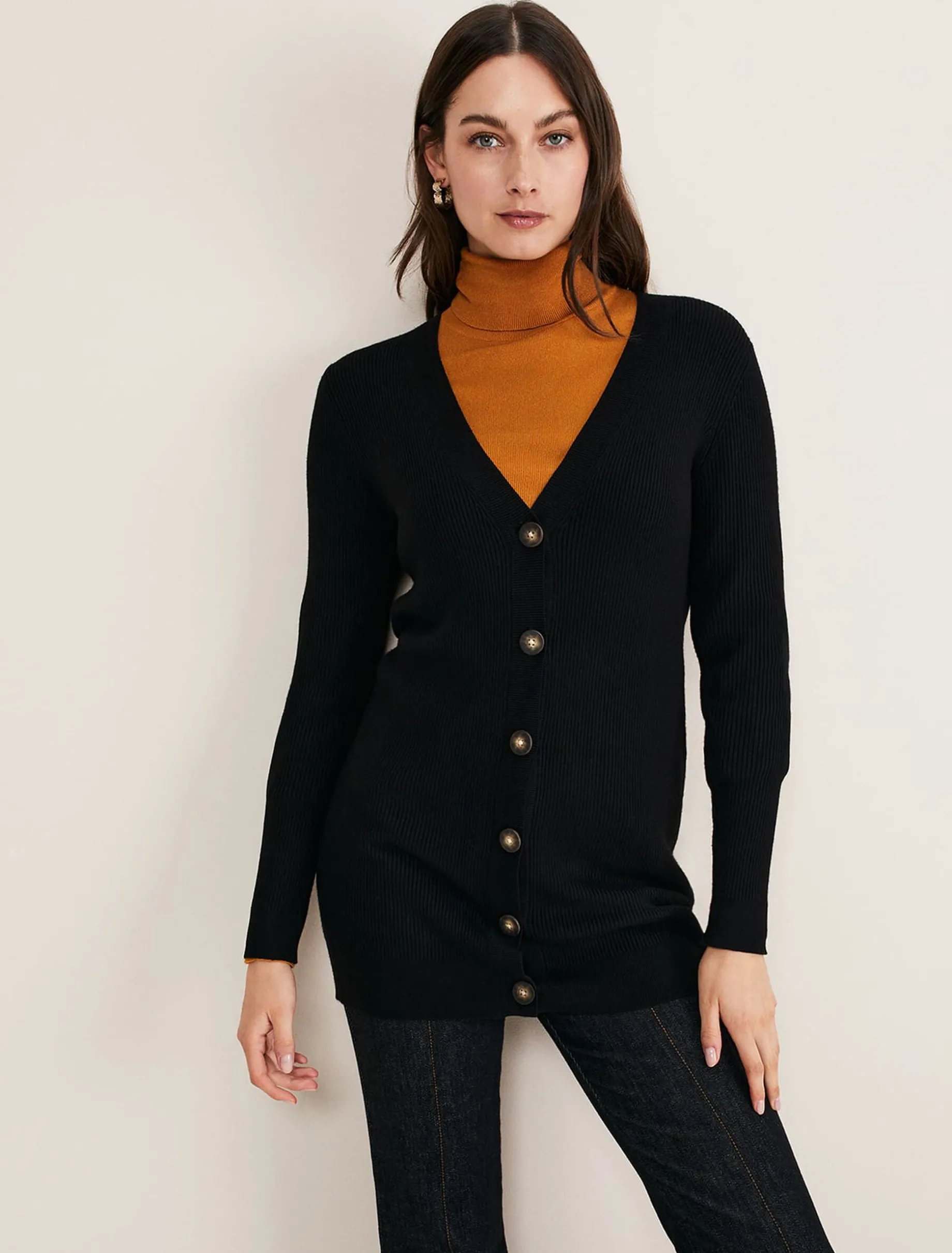 Camille Ribbed Longline Cardigan