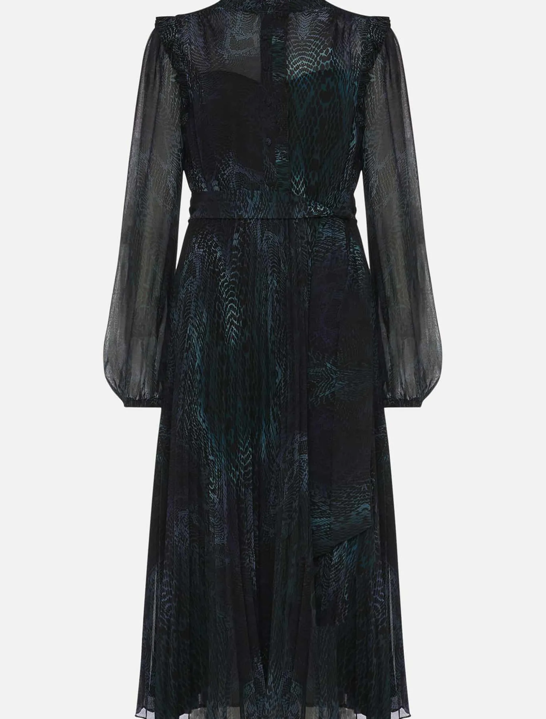 Camina Snake Print Pleated Dress