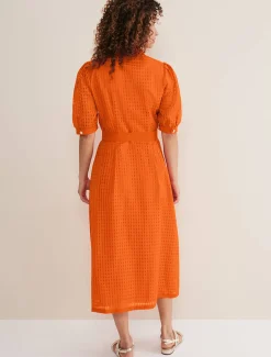 Carey Checked Textured Midi Dress