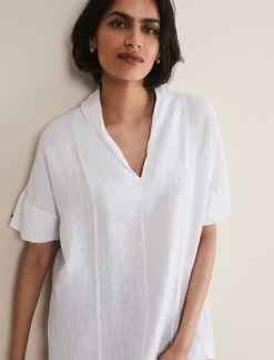 Carita V-Neck Linen Blouse