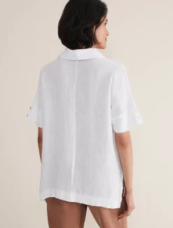 Carita V-Neck Linen Blouse