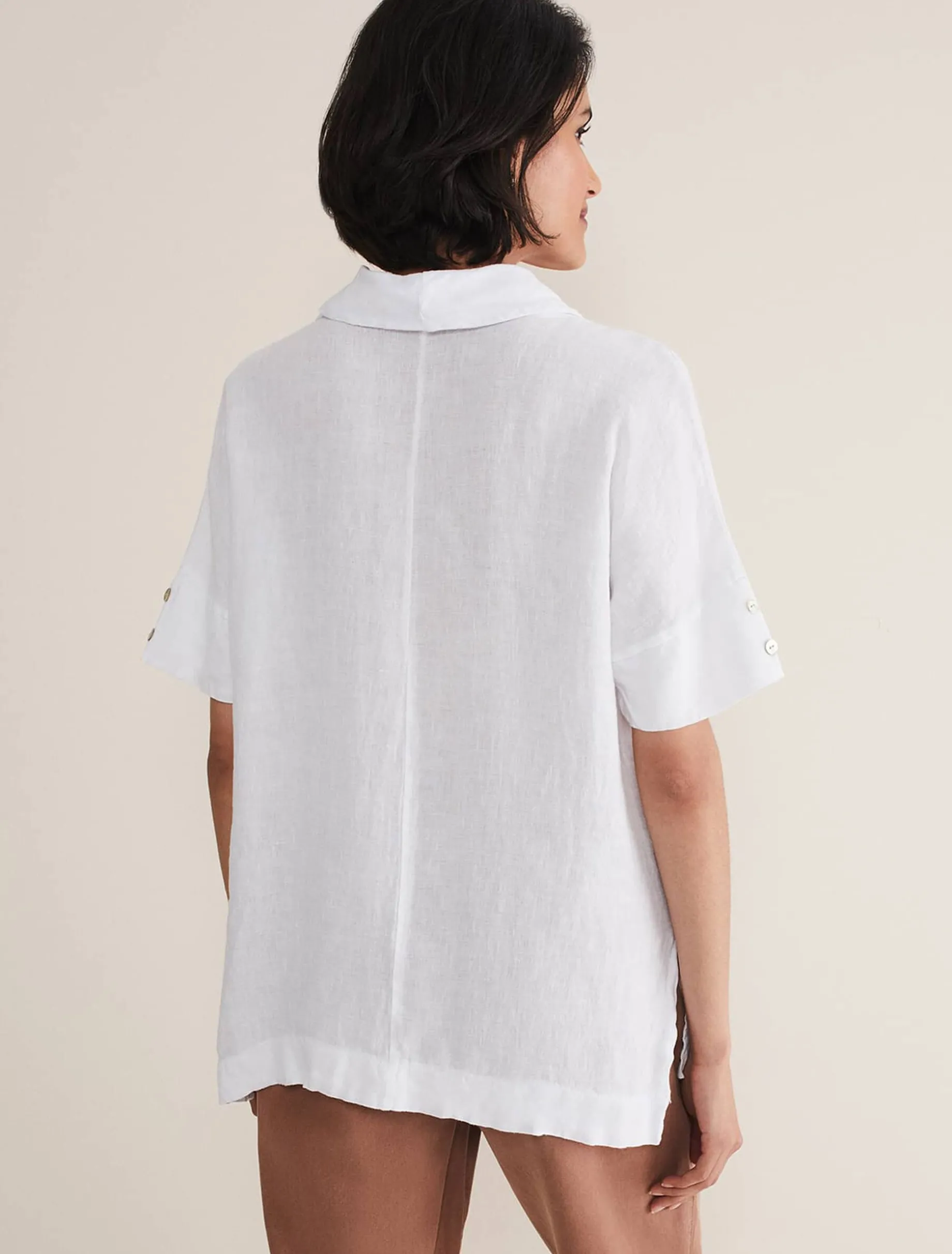 Carita V-Neck Linen Blouse