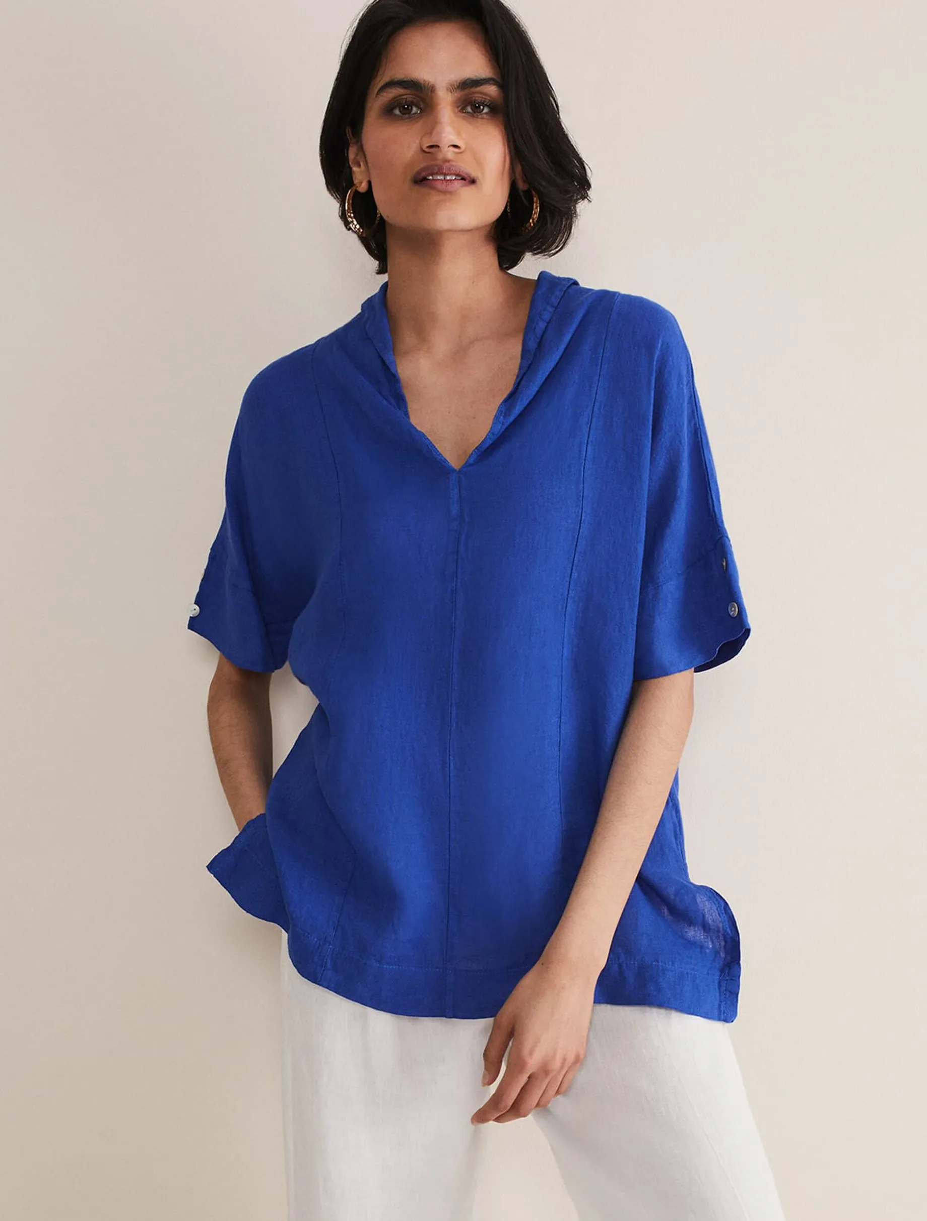 Carita V-Neck Linen Blouse