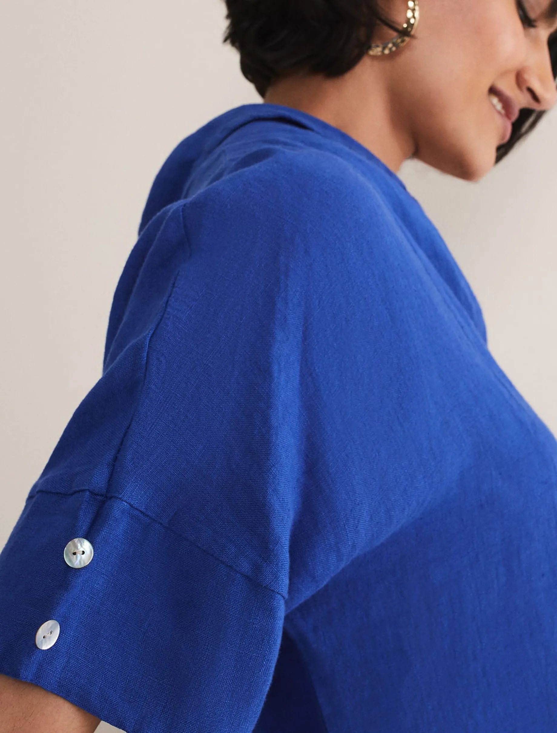 Carita V-Neck Linen Blouse