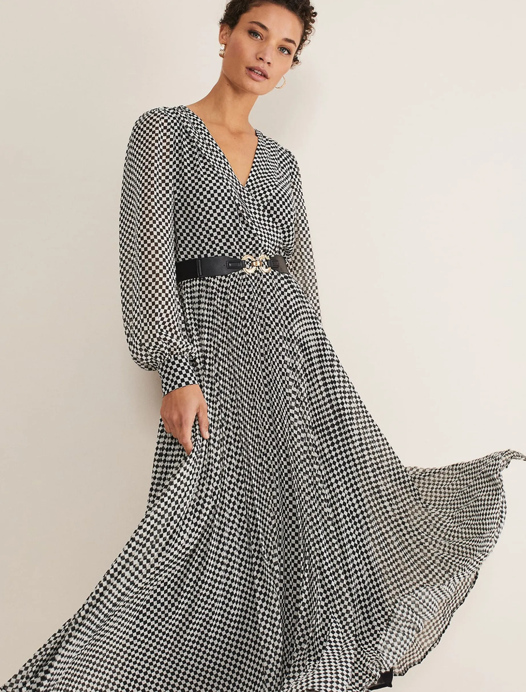 Carmen Checked Midaxi Dress