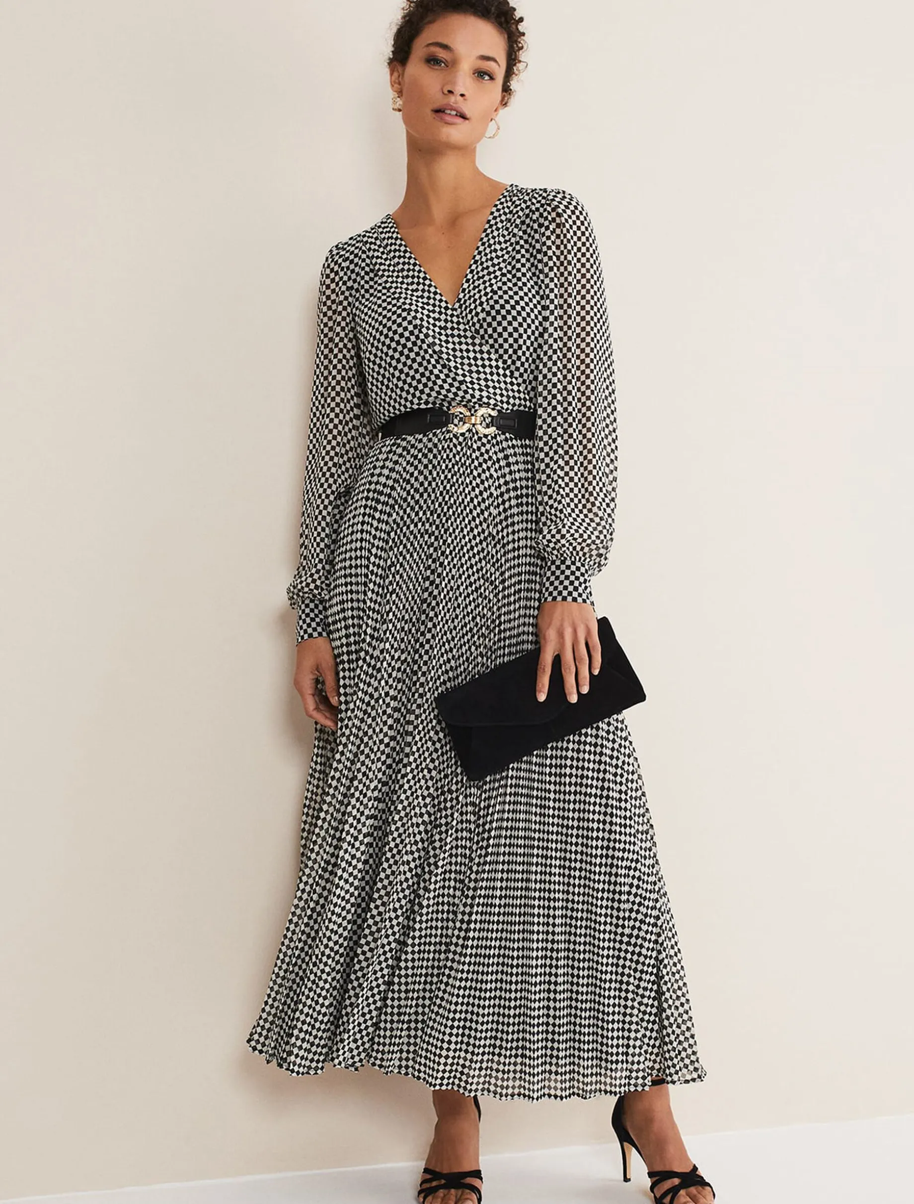 Carmen Checked Midaxi Dress