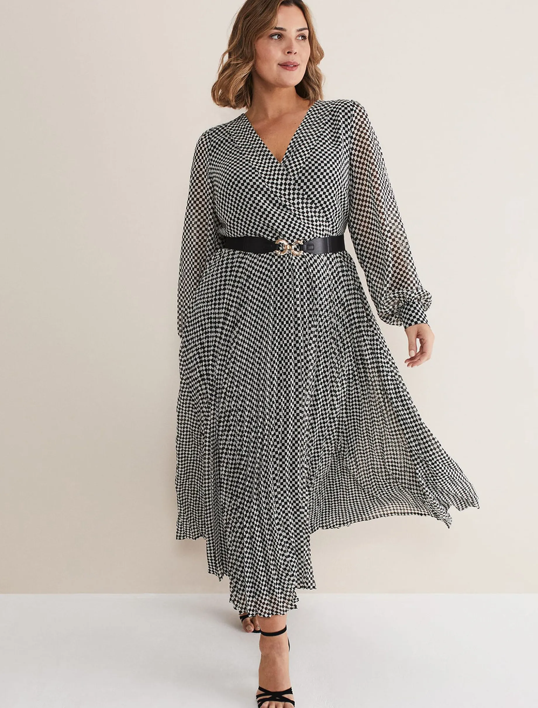 Carmen Checked Midaxi Dress