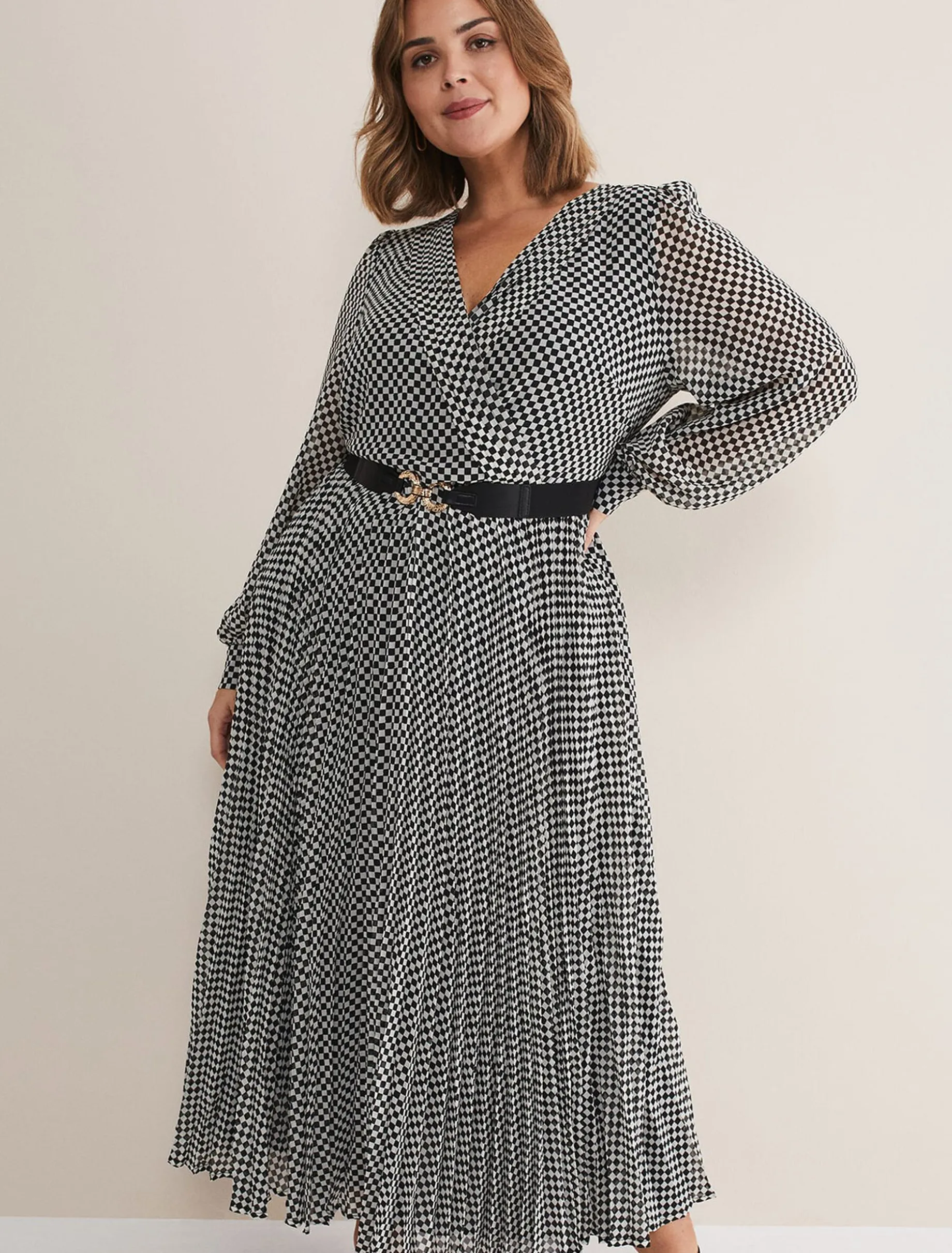 Carmen Checked Midaxi Dress