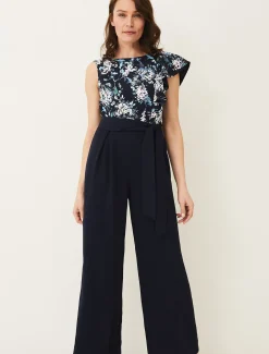 Casey Floral Bodice Tapered Jumpsuit