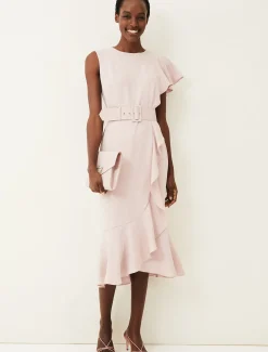 Cassie Frill Belted Dress
