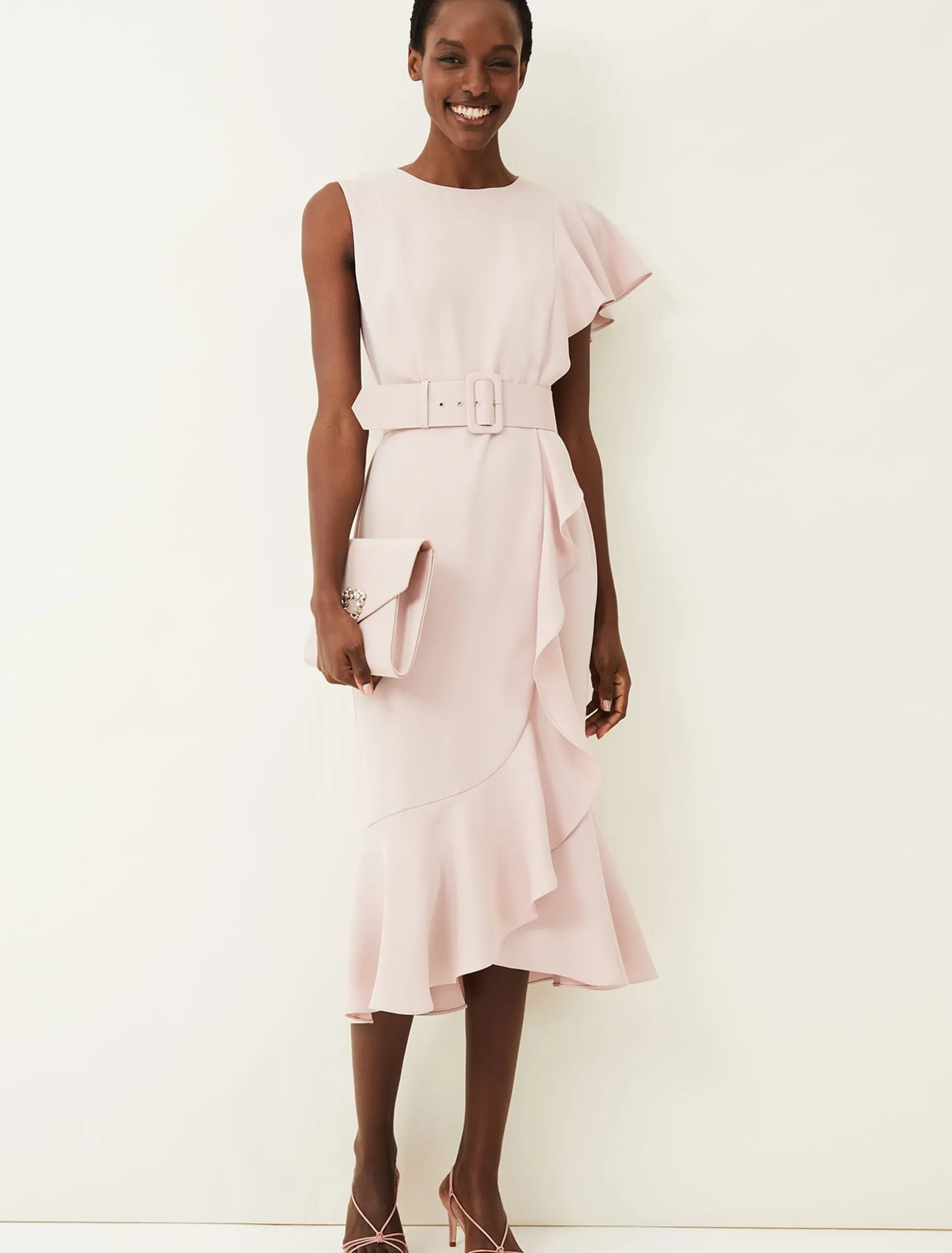 Cassie Frill Belted Dress