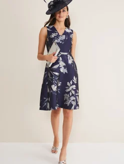 Cassy Jaquard Floral Midi Dress